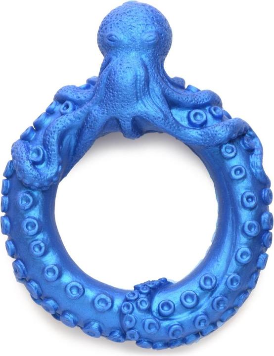 Frisky Octo-ring van Poseidon - Silicone penisring - Blauw (4 cm)