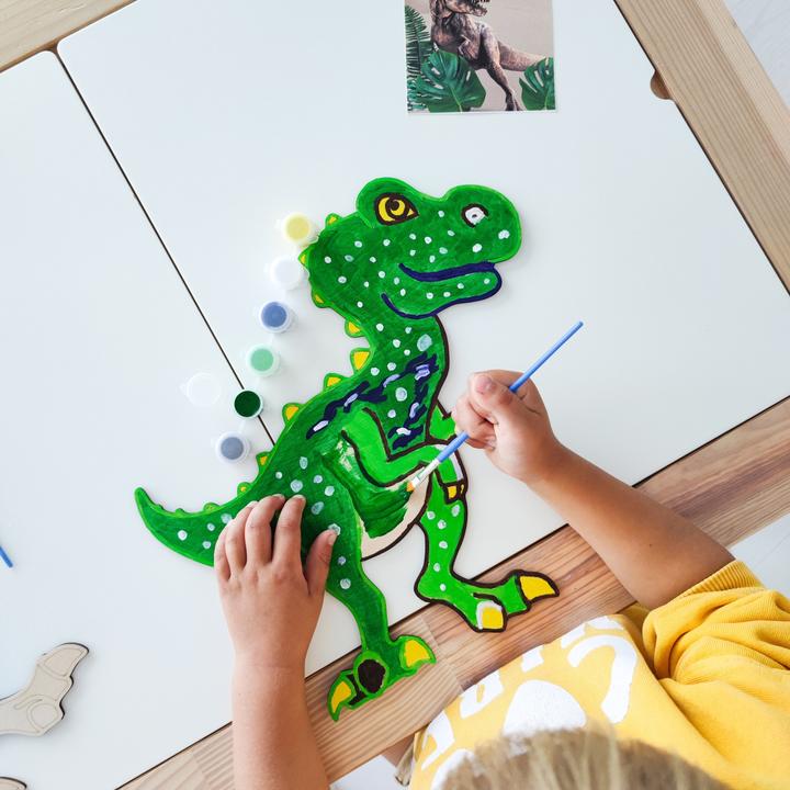 Immagine prodotto Activity Board Set per dipingere dinosauri in legno con colori e pennelli, lavoretti in legno per bambini