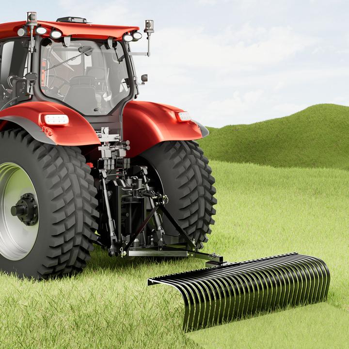 Actual product image Wiltec Lawn tractor hay rake 152cm hay rake Leaf rake Garden rake