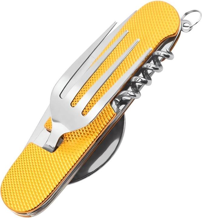 Actual product image König Design 4 in 1Camping Cutlery Set Foldable Travel Cutlery Outdoor Bundeswehr Field Cutlery