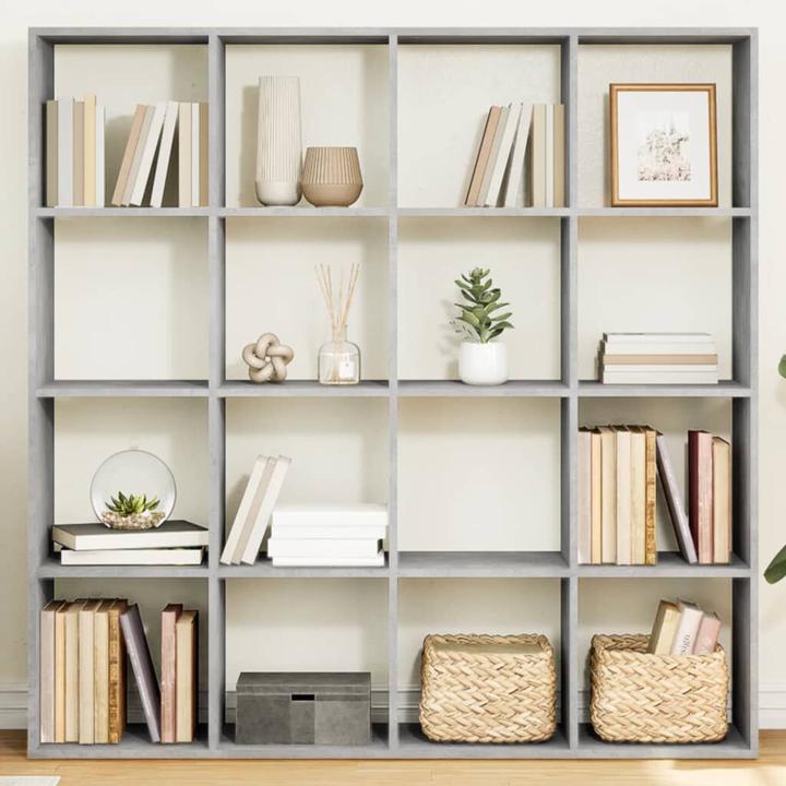 Produktbild VidaXL Bücherregal Raumteiler Wandregal Standregal Raumtrenner Regal Betongrau (137.5 x 29 x 137.5 cm)