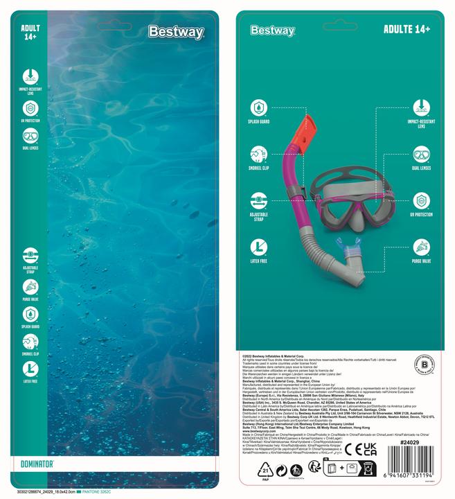 Actual product image Bestway 24029 / 23 Diving Mask Polycarbonate Mixed Colours Adults
