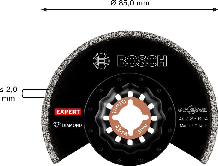 Actual product image Bosch Professional Zubehör Segment saw blade EXPERT Grout Segment ACZ 85 RD4 Diamond 1 piece 2 mm pcs.