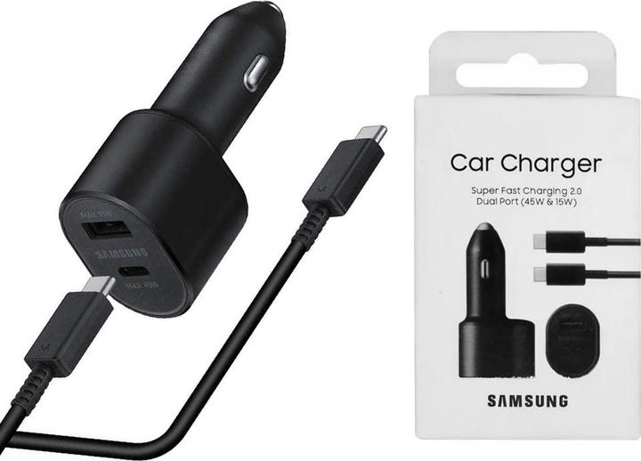 Immagine prodotto Samsung CARICABATTERIE PER AUTO DUAL FAST 45W E 15W EP-L5300XB NERO