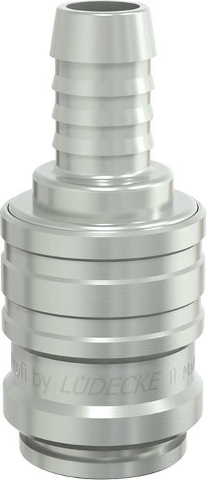 Produktbild Magni Lüdecke SLW DN 9 Schlauchtülle Wpn 19 T Schnellkupplung Wasserschlauch, Messing vernickelt (Wasserdieb)