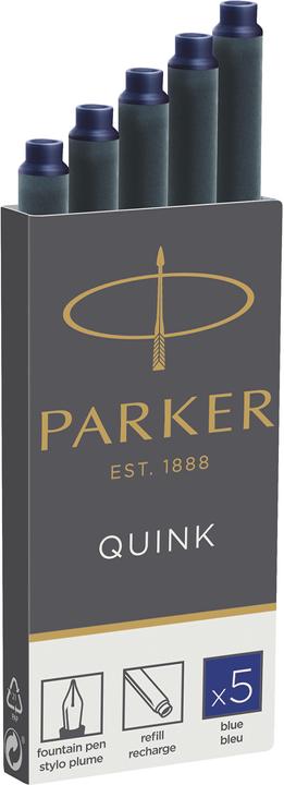 Parker Pen Quink (cartucce d'inchiostro, Blu)