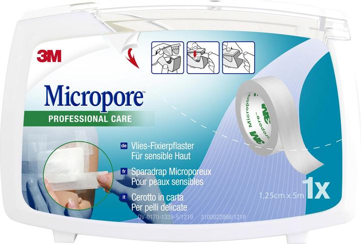 3M Heftpflaster mit Dispenser 12.5mmx5m weiss (1 x)