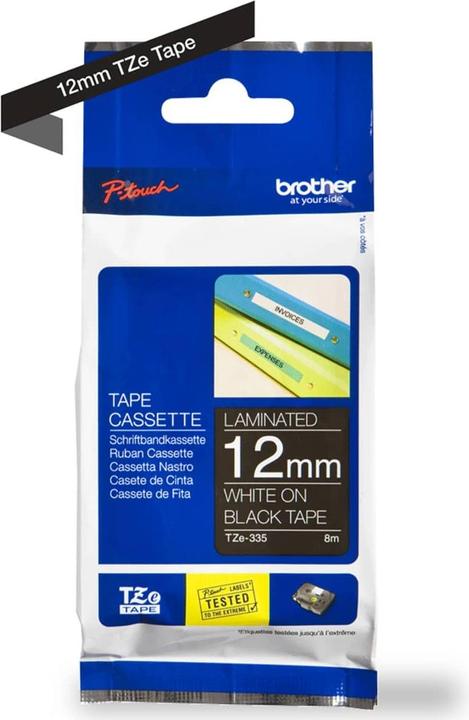 Actual product image Brother TZe-335 (1.20 cm, Black, White)