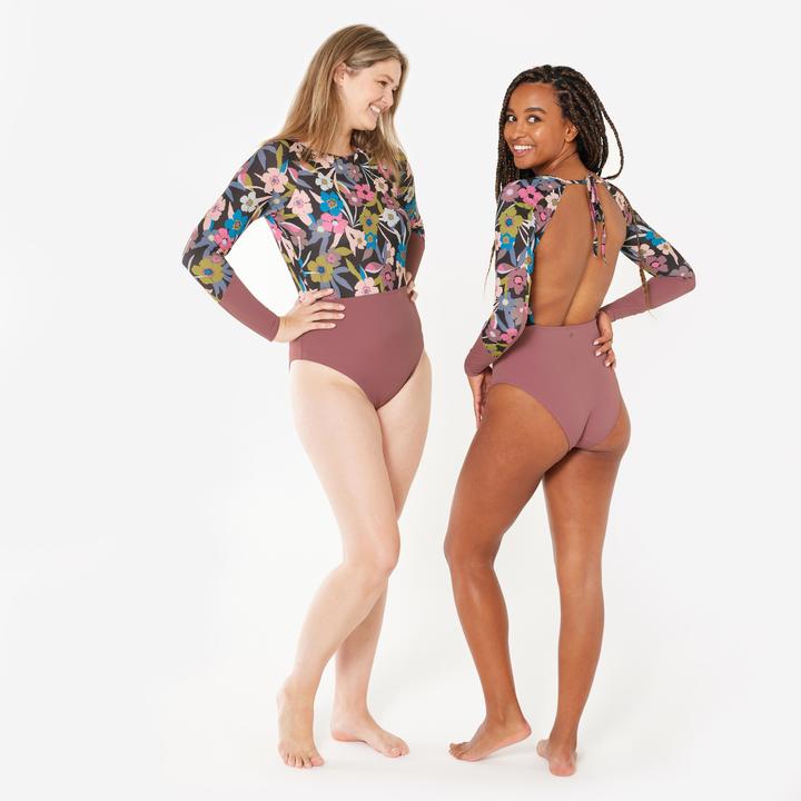 Immagine prodotto Olaian Badeanzug Surfen Damen langarm Mary Azalea violett geblümt (XL)