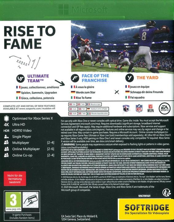 Produktbild EA Games Madden NFL 21 (Xbox Series X, Xbox One X, EN)
