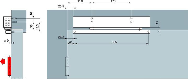 Actual product image Dormakaba Door closer TS 97 Contur Design (French window, Room door, Entrance door, Wooden door, Indoor)