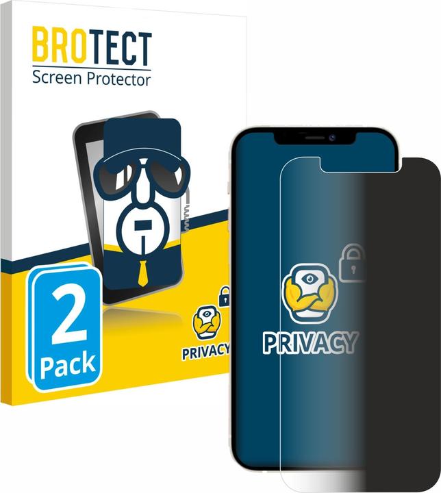 Actual product image BROTECT Anti-spy privacy film Blue light protection film (2 Piece, Apple iPhone 12)