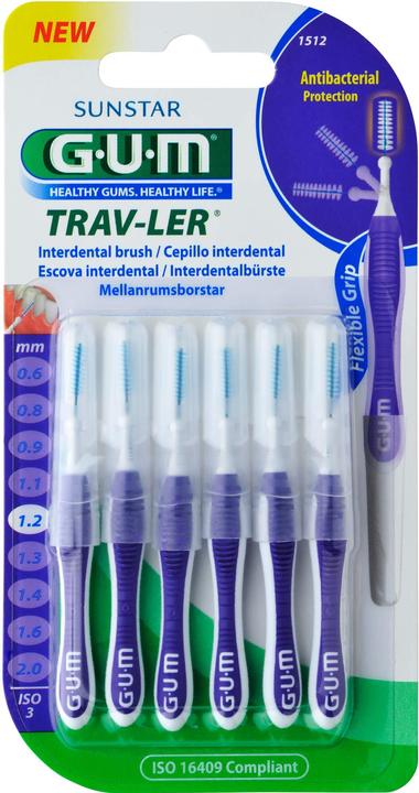 Actual product image GUM Interdental brushes Trav-Ler 1.2 mm purple 6 pieces (6 x)