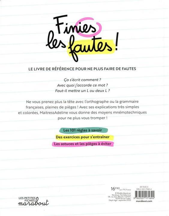 Immagine prodotto Finies les fautes (Francese, MaitresseAdeline, 2023)