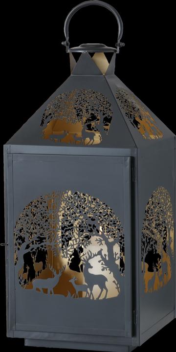 Produktbild Boltze Home Weihnachtswindlicht Tifels 2er Set, Gold/Schwarz (58 x 28 x 28 cm, 2 x)