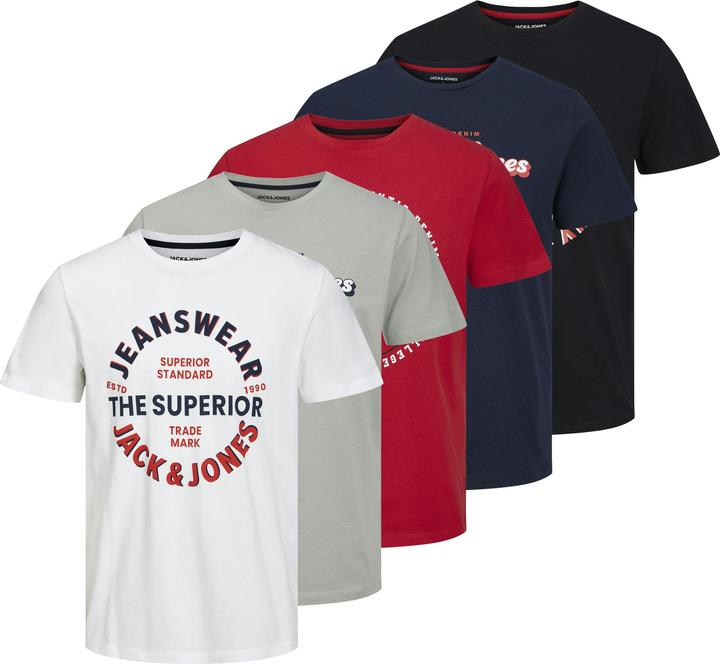 Actual product image Jack & Jones Jjandy Tee Ss Crew Neck 5pk Mp Pls (4XL)