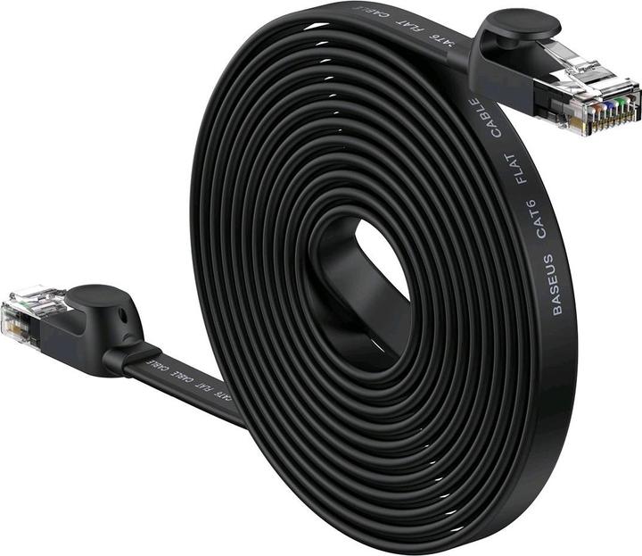 Immagine prodotto Baseus Alta velocità Sei tipi di cavo di rete RJ45 Gigabit (cavo piatto)15m Nero (UTP, CAT6, 15 m)