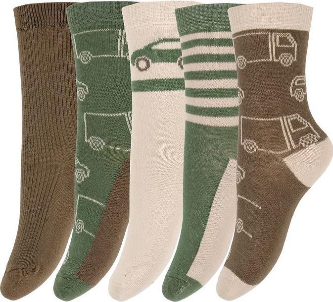 Actual product image Minymo Printed socks set of 5 Cocoa Brown size 35 - 38 (5-pack, 35 - 38)