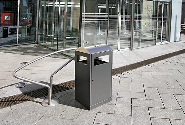 Image du produit Collecteur de déchets avec cendrier, capacité 90 l, anthracite. (90 l)