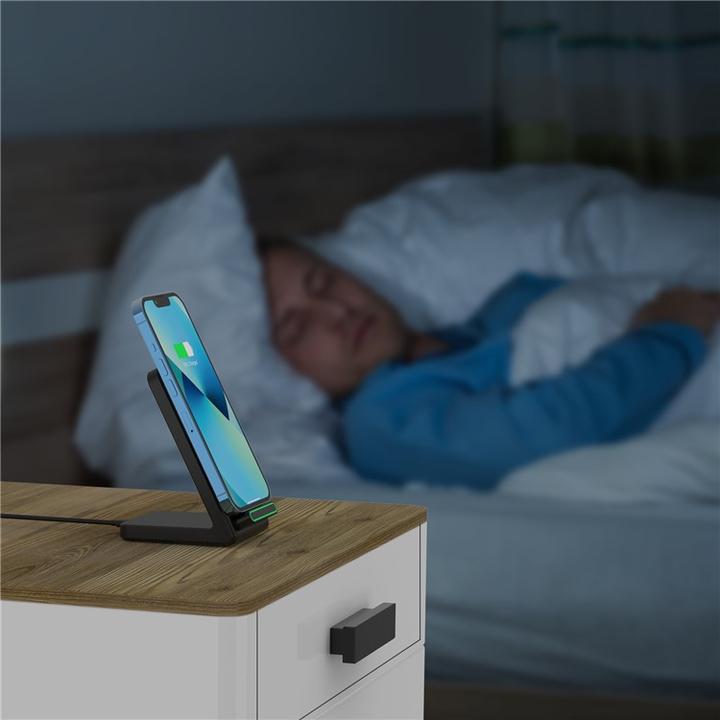Produktbild Apfelkiste Qi Wireless Charger Induktionsladegerät Ladestation - Schwarz (15W) (15 W)