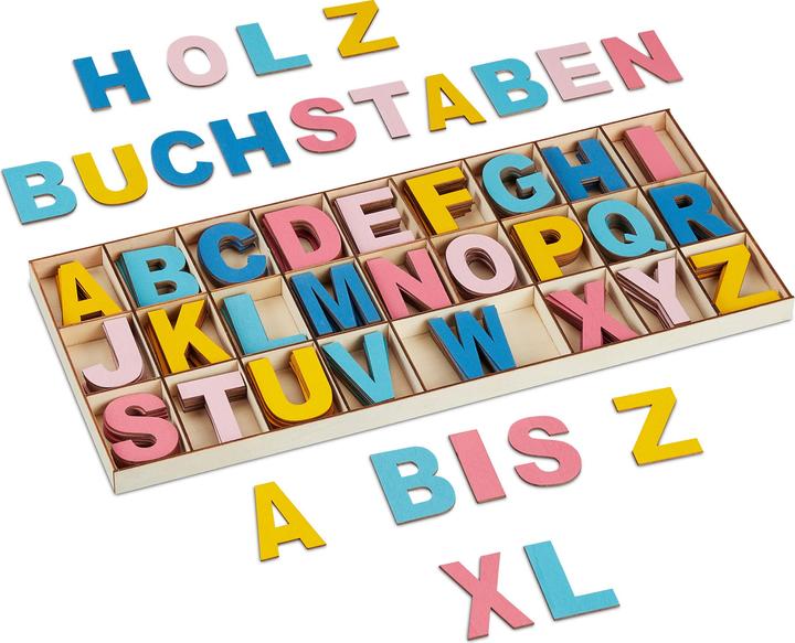 Relaxdays 208pcs Lettres en bois