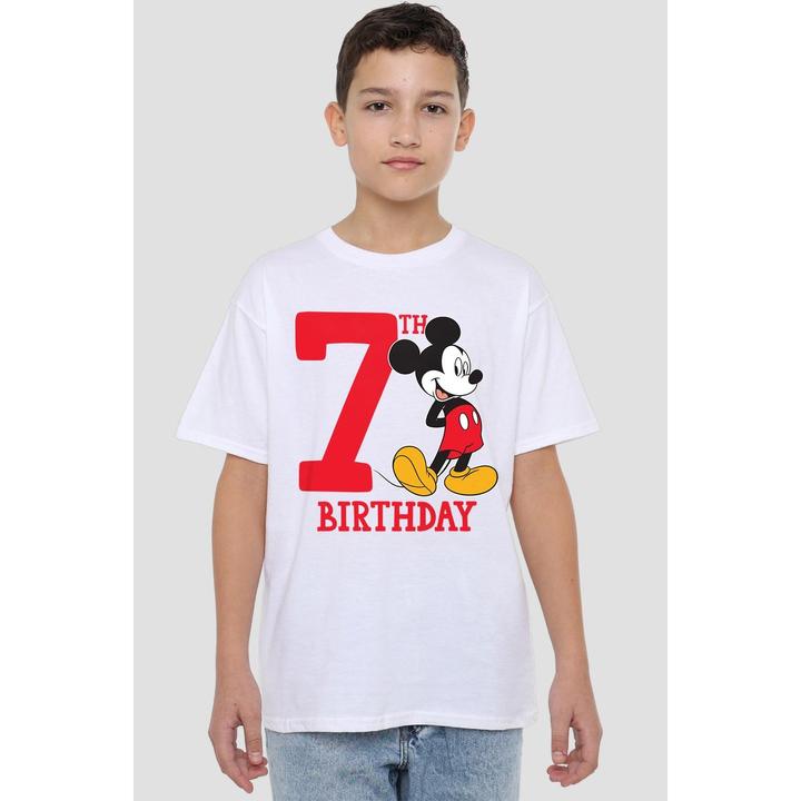 Actual product image Disney Childrens/Kids Mickey Mouse 7th Birthday T-Shirt (140)