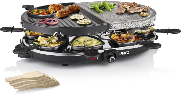 Actual product image Princess 162710 Raclette 8 Oval Stone & Grill Party