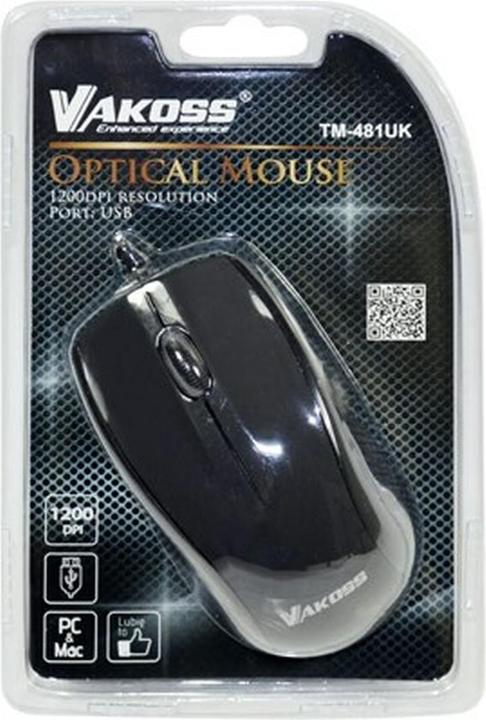 Image du produit Vakoss TM-481UK Souris USB Type-A Optique 1200 DPI (Filaire)