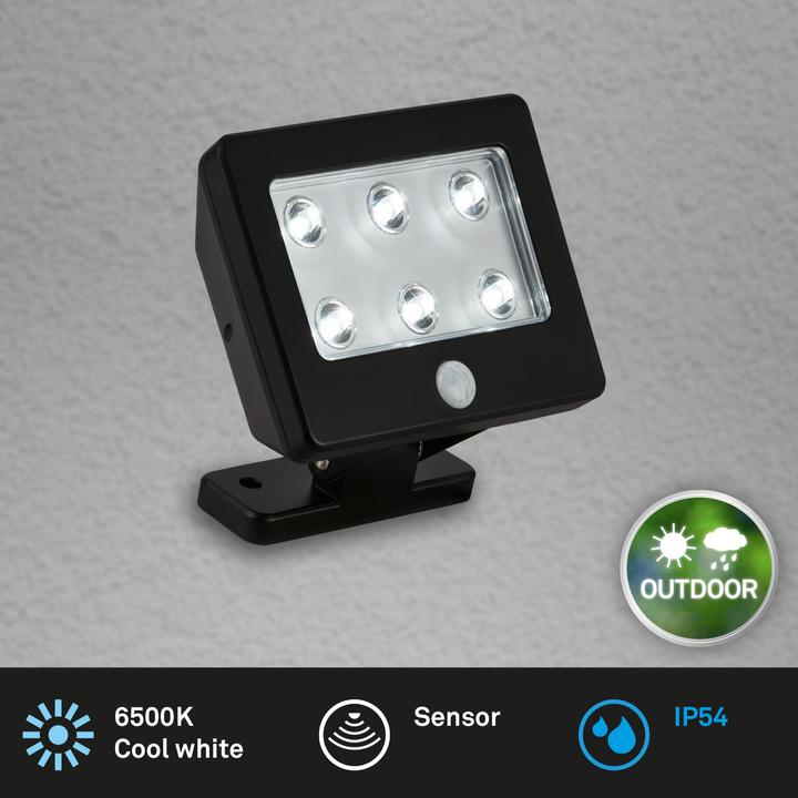 Image du produit Briloner Lampe LED d'extérieur, capteur, noir, 6xLED/0,06W (7 lm)
