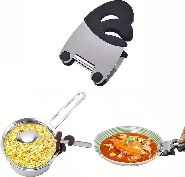 Actual product image ASMI Stainless steel silicone pot and wooden spoon holder