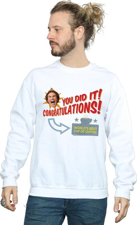 Actual product image Elf Mens World's Best Coffee Sweatshirt (S)