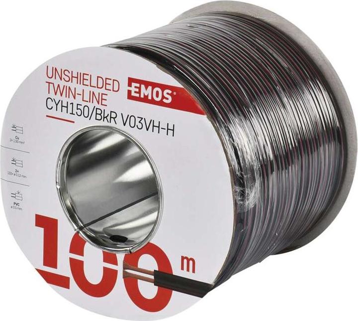Produktbild Emos UTP-Kabel 2x1,5mm schwarzrot, 100m (100 m)