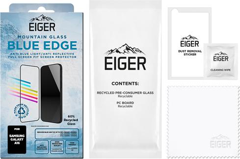 Produktbild Eiger Anti-reflektierendes Glas mit Blaulicht-Filter Full Screen Fit Mountain Glass Blue Edge (1 Stück, Samsung Galaxy A16 5G)