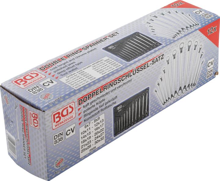 Image du produit BGS Jeu de clés à oeil doubles contre-coudées 6 - 32 mm 12 pièces (22 mm, 8 mm, 27 mm, 30 mm, 18 mm, 25 mm, 31 mm, 15 mm, 20 mm, 19 mm, 17 mm, 23 mm, 11 mm, 26 mm, 13 mm, 9 mm, 29 mm, 21 mm, 28 mm, 24 mm, 12 mm, 7 mm, 16 mm, 6 mm, 32 mm, 10 mm, 14 mm)