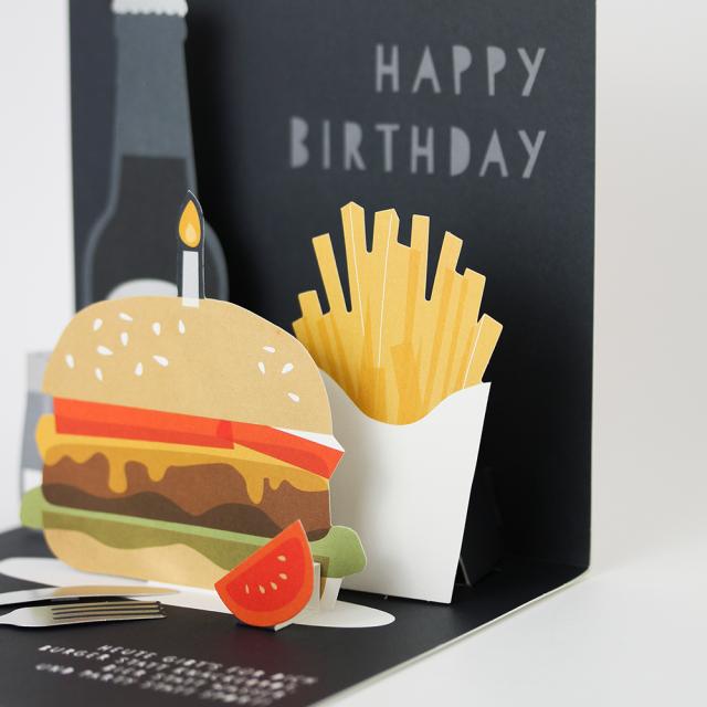 Produktbild Pop-Up Karte - Happy Birthday Burger (1 Stk.)