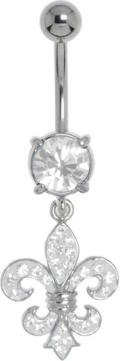 Actual product image Bijouteria Bellypiercing (Surgical steel 316L, Crystal, Brass rhodium plated)