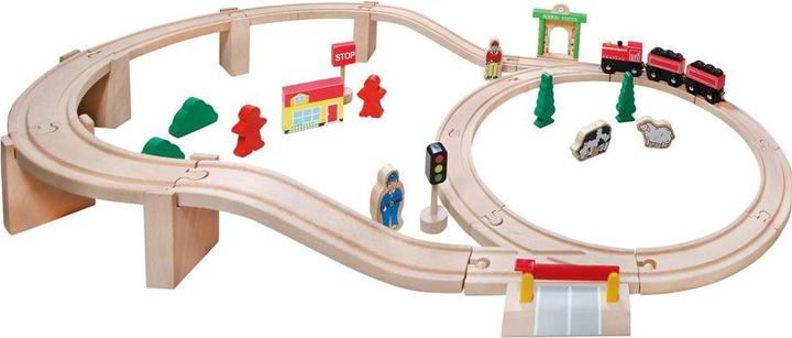 Immagine prodotto Spielmaus Set di treni in legno 38 pezzi