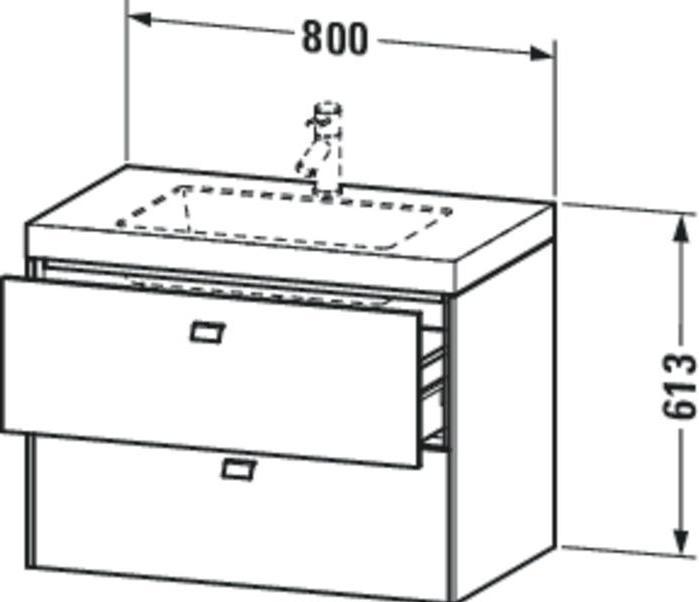 Produktbild Duravit Waschtischunterbau BRIOSO 613x800x480mm m WT Vero Air Gri chr o HL