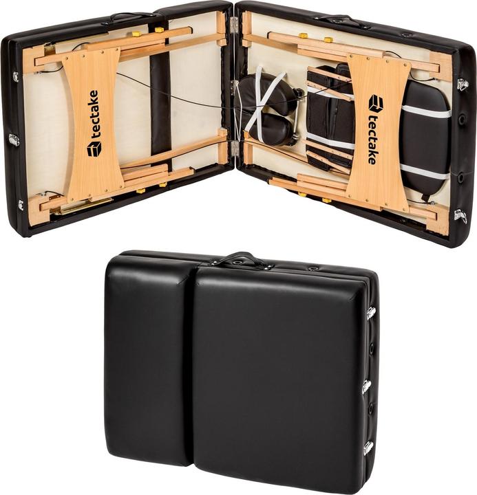 Produktbild tectake 3 Zonen Massageliege-Set Somwang mit 7,5cm Polsterung, Rollen und Holzgestell