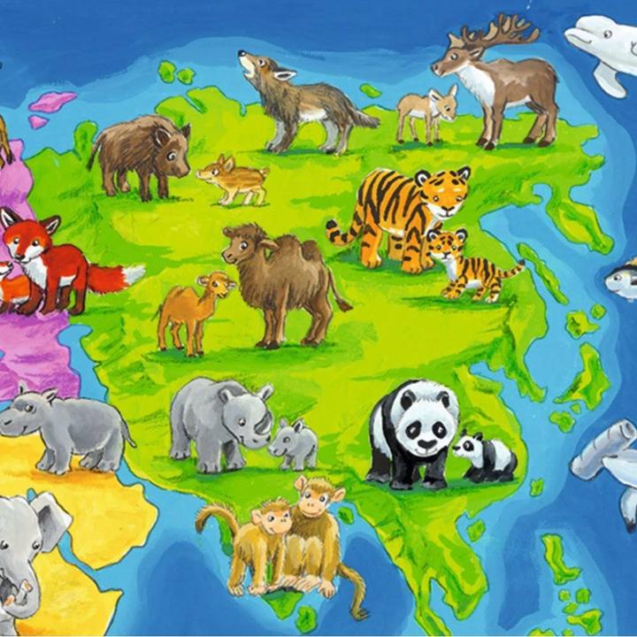 Actual product image Ravensburger World map with animals (30 pieces)