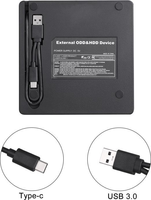 Image du produit Ueli Express Graveur de DVD externe avec port USB-C et USB (Graveur de DVD)