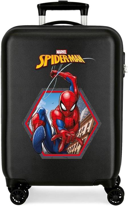 Image du produit Valise cabine rigide, 55 cm Spiderman Geo Noir (34 l, Bagage à main (jusqu'à 50l))