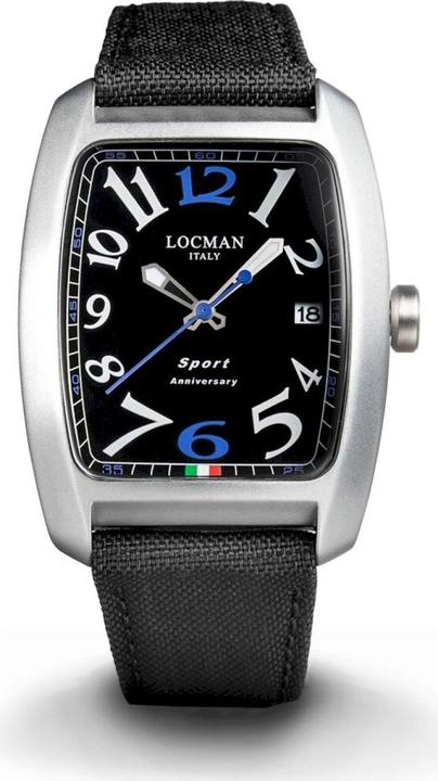 Image du produit Locman Italy Montre Homme Sport Anniversary noire/bleue réf. 0471 (Montre analogique, 37 mm)