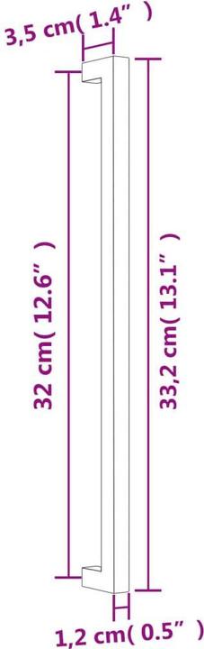 Image du produit VidaXL Poignées de meubles 10 pcs. argent 320 mm acier inoxydable,couleur
