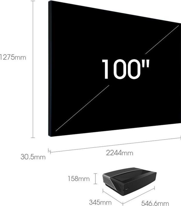 Produktbild Hisense 100L5F-D12 inklusive Leinwand (4K, 2700 lm)