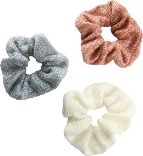 Trisa Fashion Gestricktes Scrunchy Hellblau, Offwhite, Orange (Haargummi)
