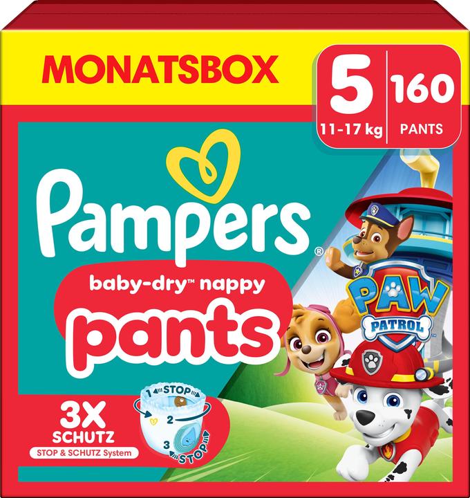 Immagine prodotto Pampers Baby-Dry Pants Paw Patrol (Dimensione 5, Pacco mensile, 160 Pezzo/i)