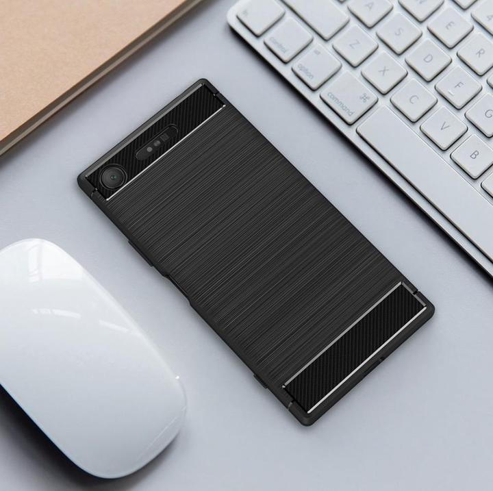 Produktbild Screenguard Sony Xperia XZ1 Hülle Carbon Brushed Soft TPU (Sony Xperia XZ1)
