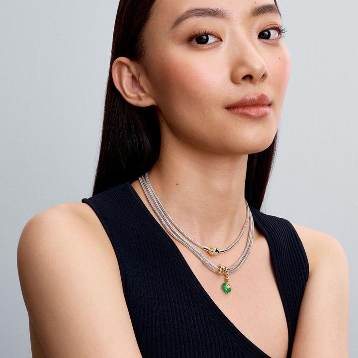 Produktbild Pandora Snake Green Murano Glass Dangle Charm (Vergoldet, Metall, Glas)
