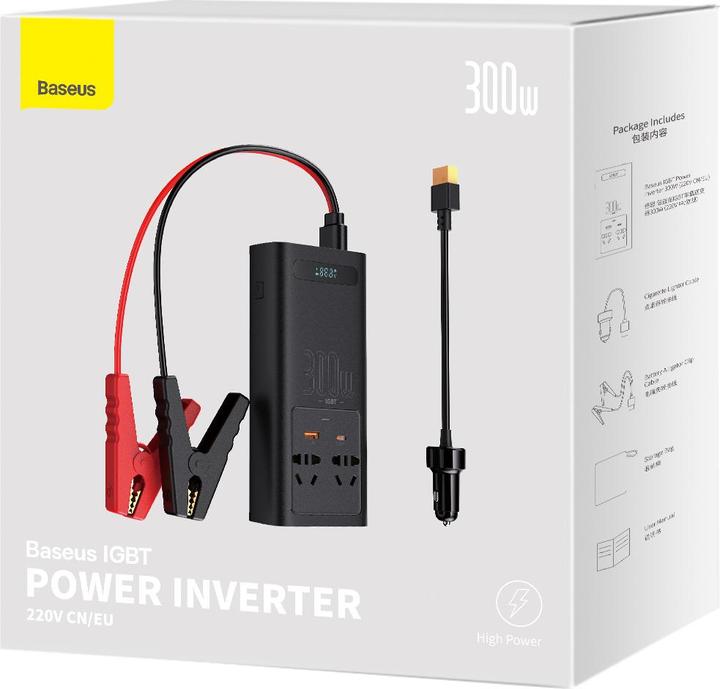 Actual product image Baseus IGBT Power Inverter 300W (220V CN/EU ) Black